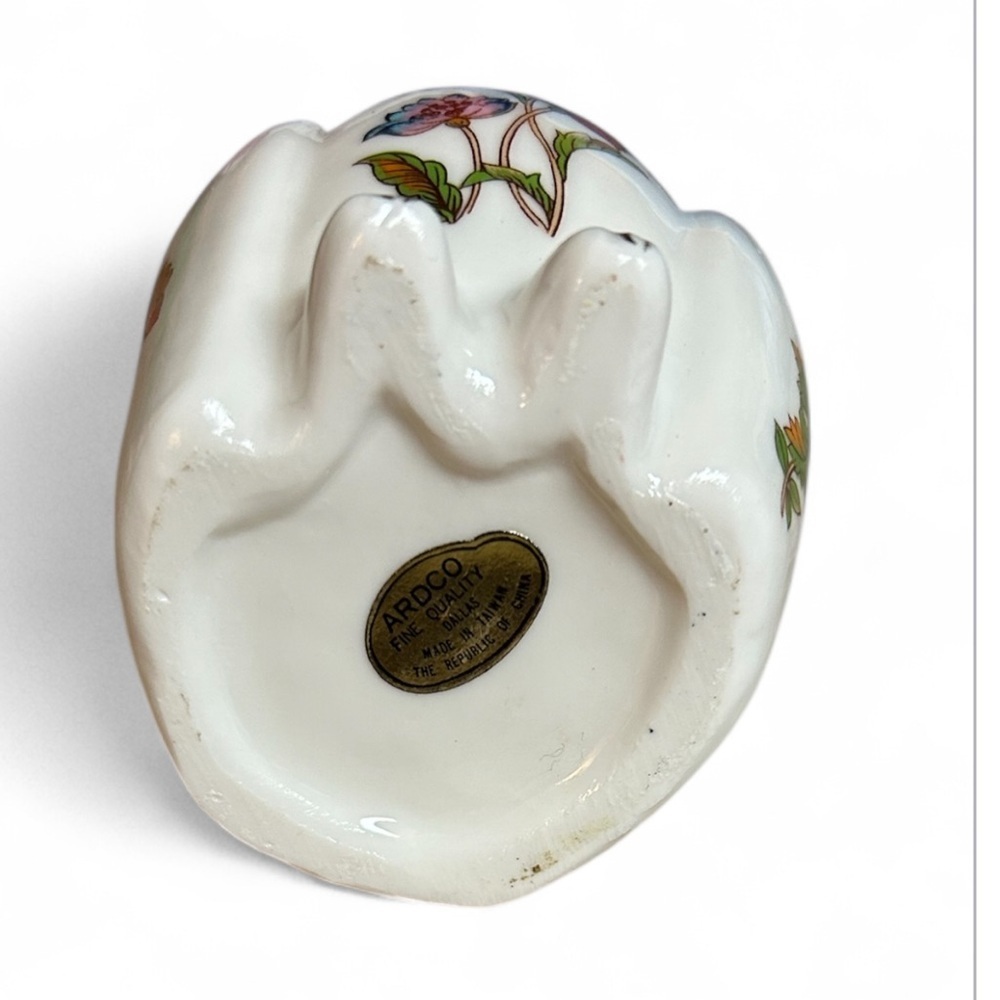 Ardco Owl Box Porcelain Figurine Floral Butterfly Motif Cottagecore Farmhouse - Picture 6 of 6